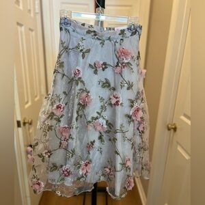 L'ATISTE Lavender Floral Dress with Pink Flower Accents